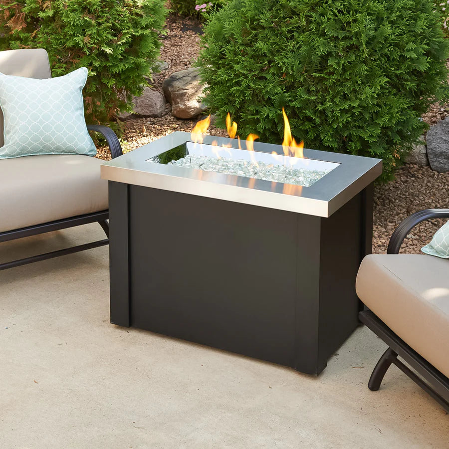 Outdoor Greatroom Providence 32-Inch Rectangular Gas Fire Pit Table PROV-1224-SS