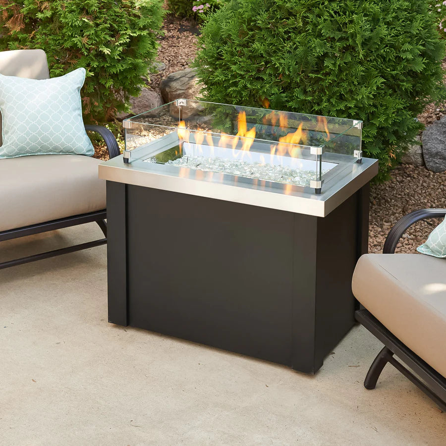 Outdoor Greatroom Providence 32-Inch Rectangular Gas Fire Pit Table PROV-1224-SS