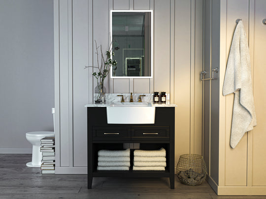 Ancerre Designs Hayley Bathroom Vanity With Sink And Carrara White Marble Top Cabinet Set