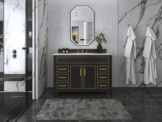 Ancerre Designs Aspen Bathroom Vanity With Sink Ank Carrara White Marble Top Cabinet Set