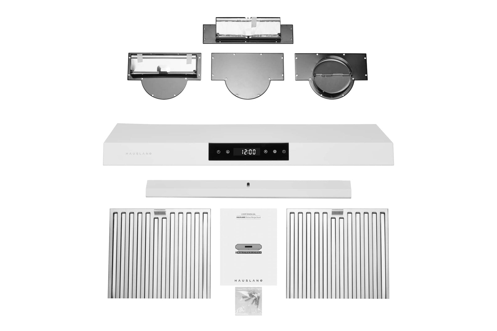 Hauslane 30-Inch Under Cabinet Touch Control Range Hood with Stainless Steel Filters (UC-PS18WHT-30)