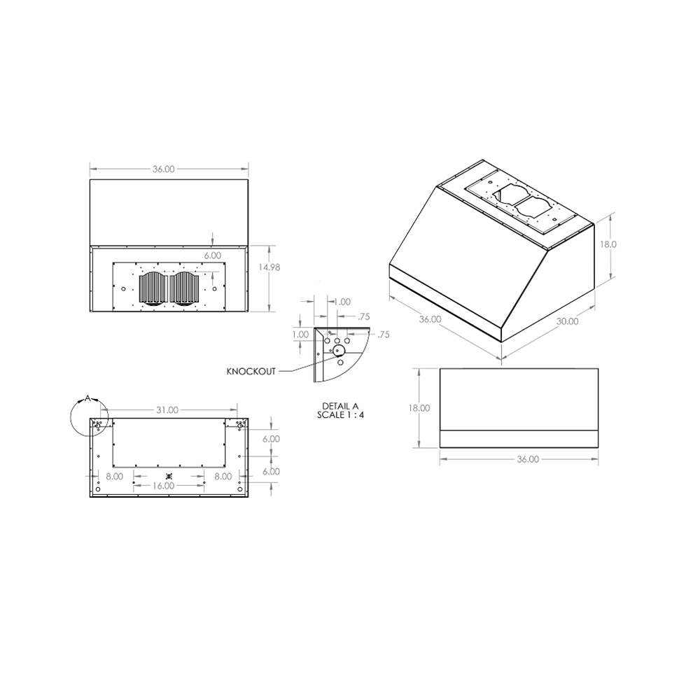 Renaissance 48" Vent Hood w/ 1200 CFM Blowers - RVH48