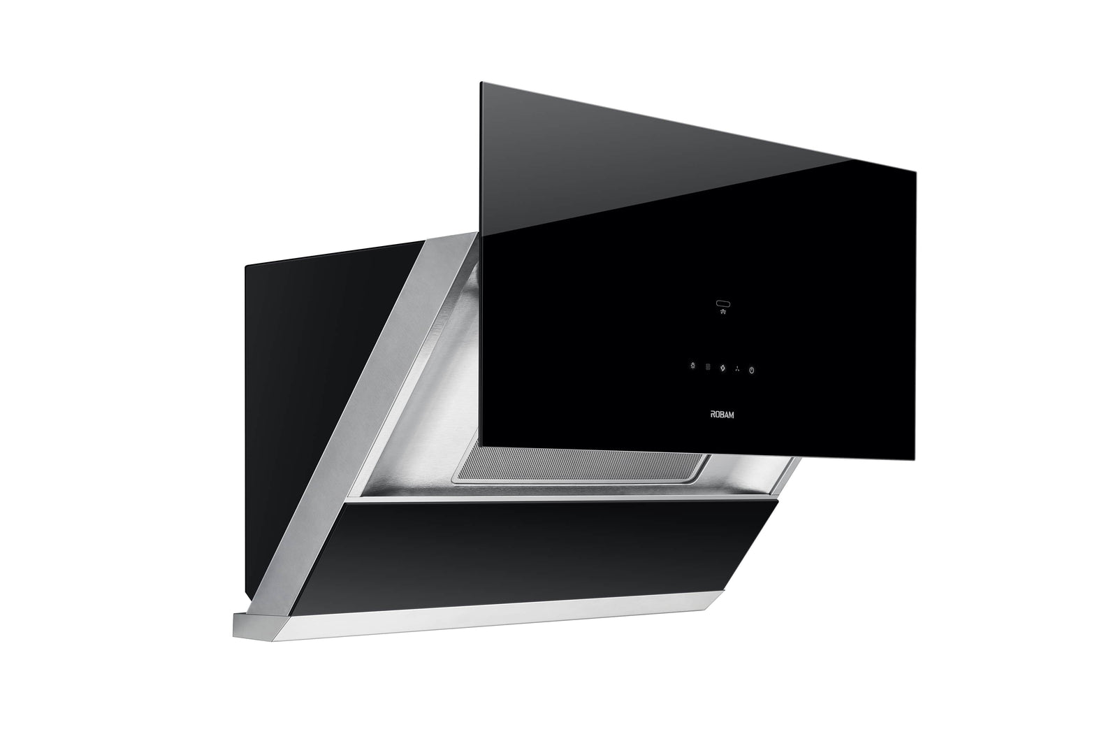 ROBAM 30-Inch Under Cabinet/Wall Mounted Range Hood in Tempered Onyx Black Glass (A671)