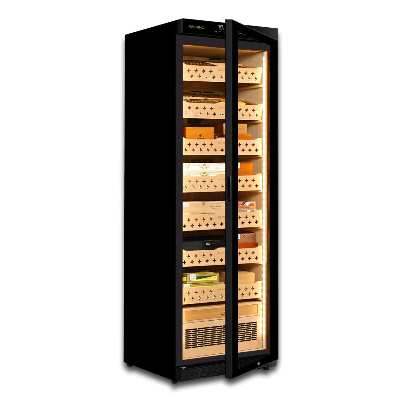 Raching MON3800A Climate Control Black Wood 1,800-Cigar Electric Humidor