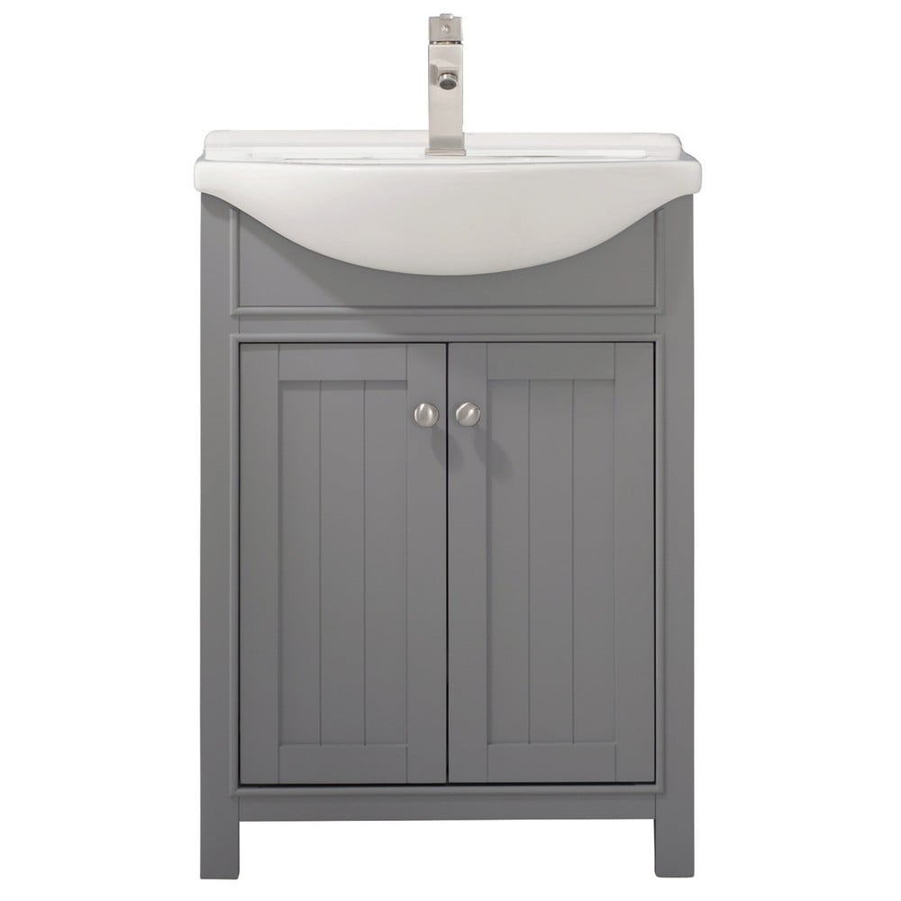 Design Element S05-24-WT Marian 24 Inch Freestanding Single Sink Bathroom Vanity