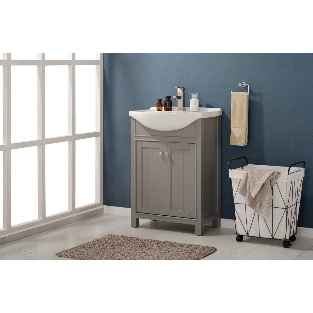 Design Element S05-24-WT Marian 24 Inch Freestanding Single Sink Bathroom Vanity