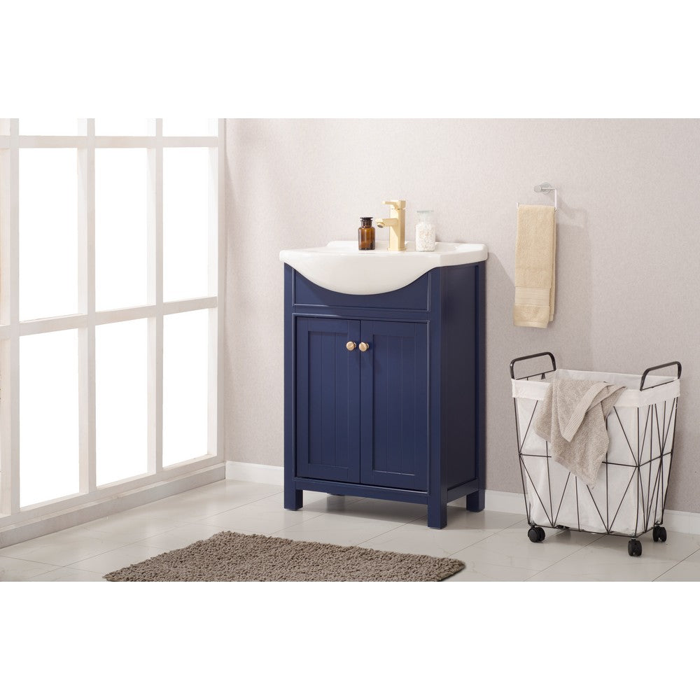 Design Element S05-24-WT Marian 24 Inch Freestanding Single Sink Bathroom Vanity