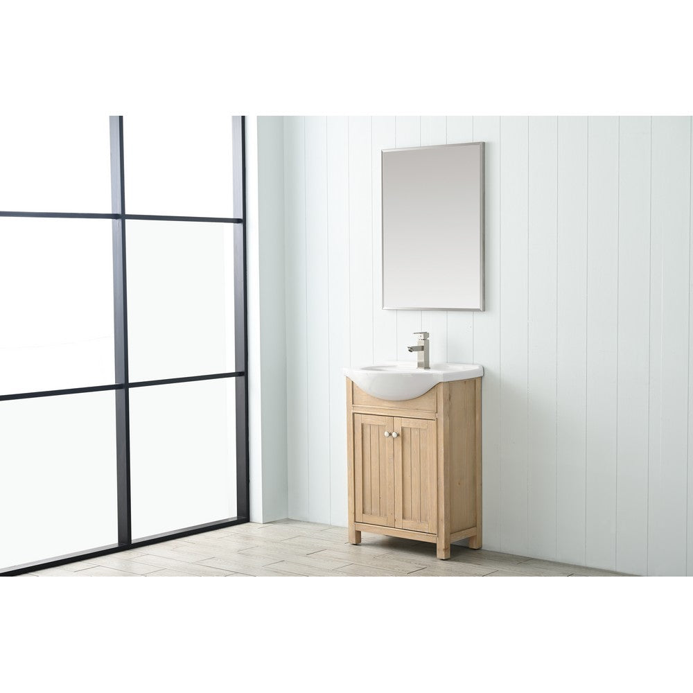 Design Element S05-24-WT Marian 24 Inch Freestanding Single Sink Bathroom Vanity