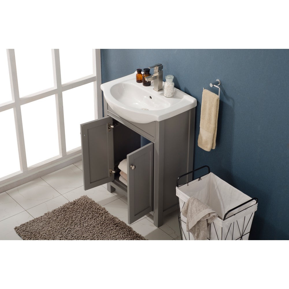 Design Element S05-24-WT Marian 24 Inch Freestanding Single Sink Bathroom Vanity