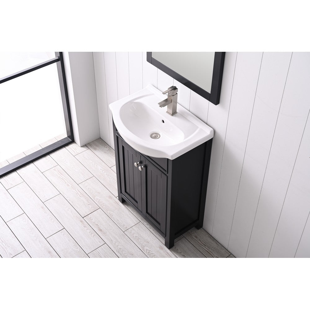 Design Element S05-24-WT Marian 24 Inch Freestanding Single Sink Bathroom Vanity