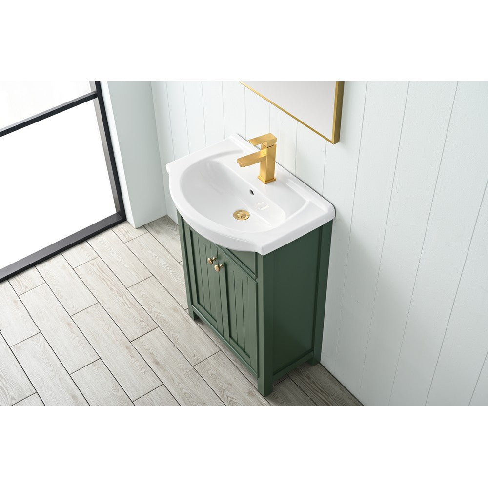 Design Element S05-24-WT Marian 24 Inch Freestanding Single Sink Bathroom Vanity