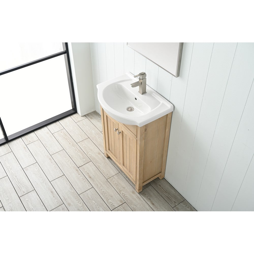 Design Element S05-24-WT Marian 24 Inch Freestanding Single Sink Bathroom Vanity