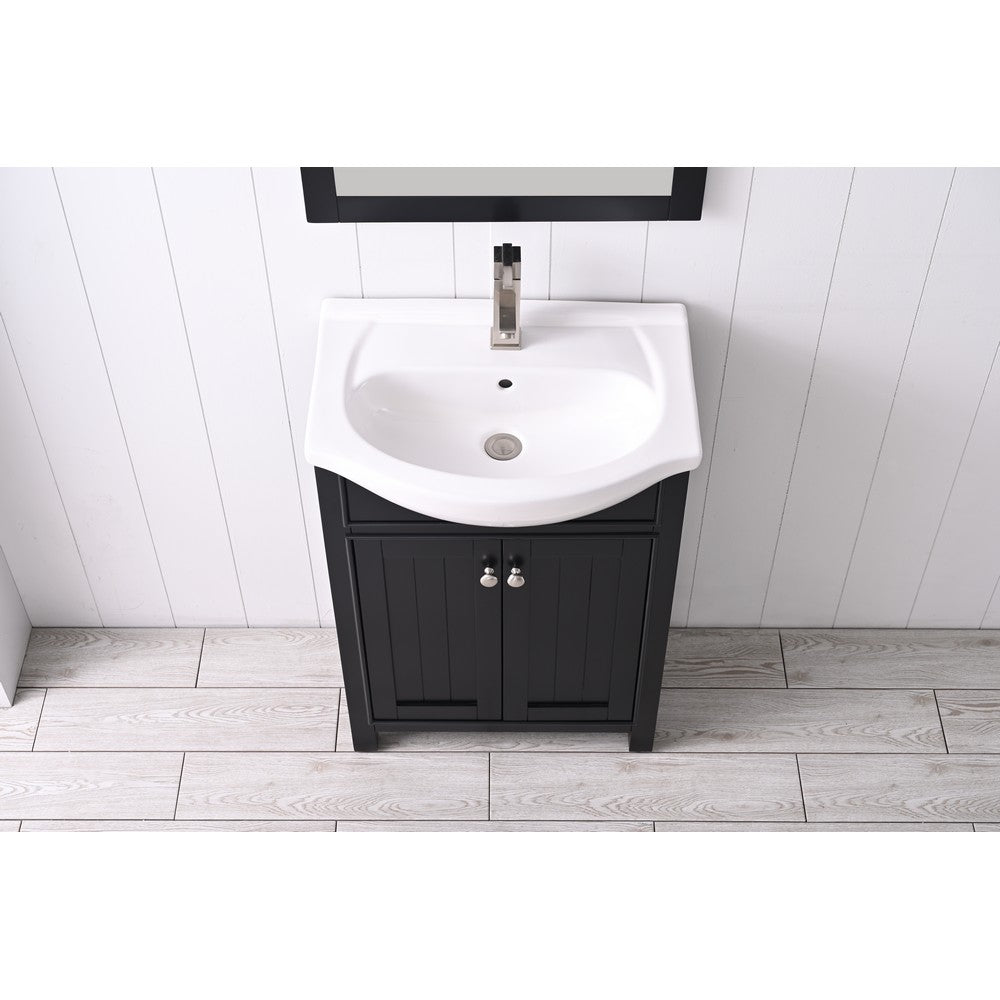 Design Element S05-24-WT Marian 24 Inch Freestanding Single Sink Bathroom Vanity