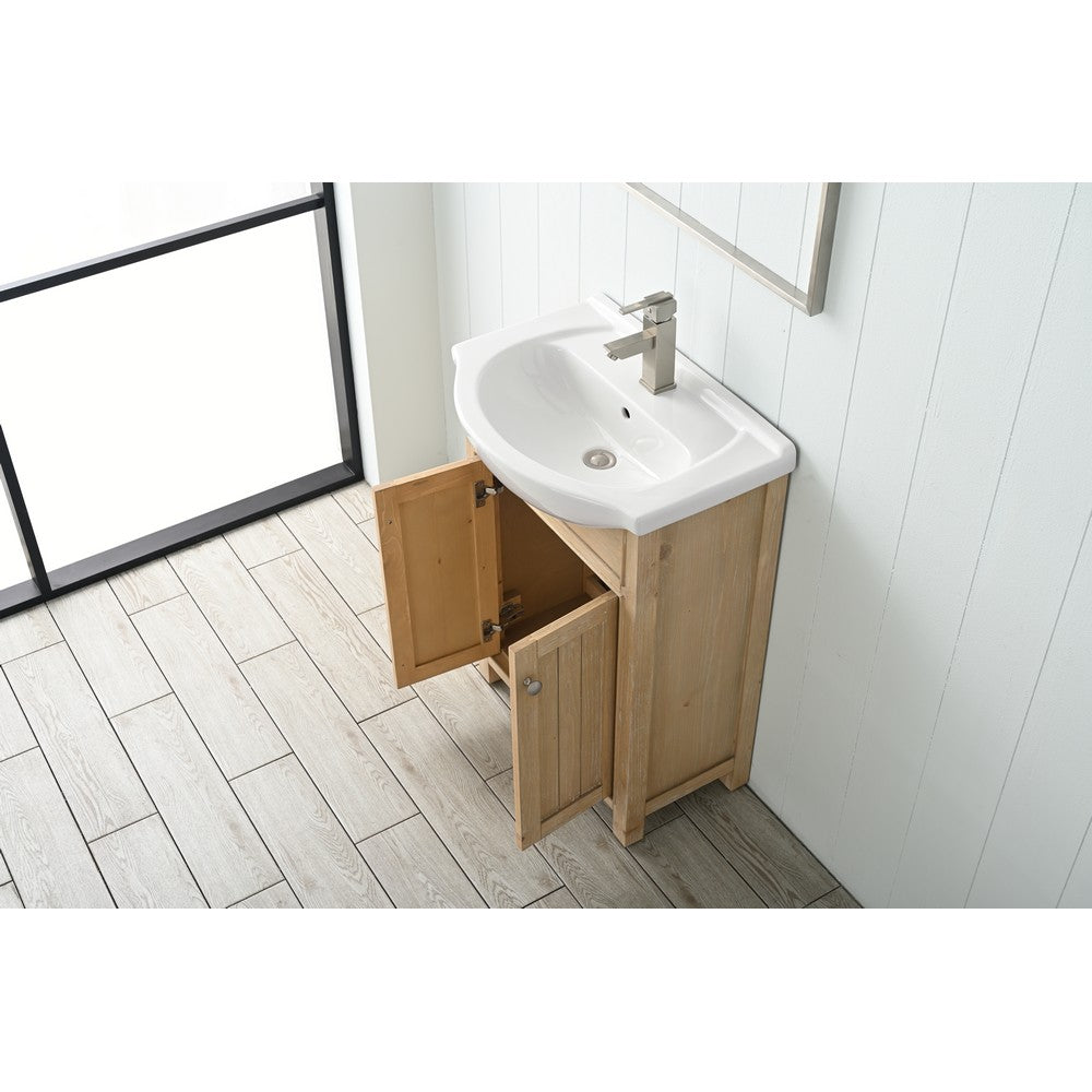 Design Element S05-24-WT Marian 24 Inch Freestanding Single Sink Bathroom Vanity