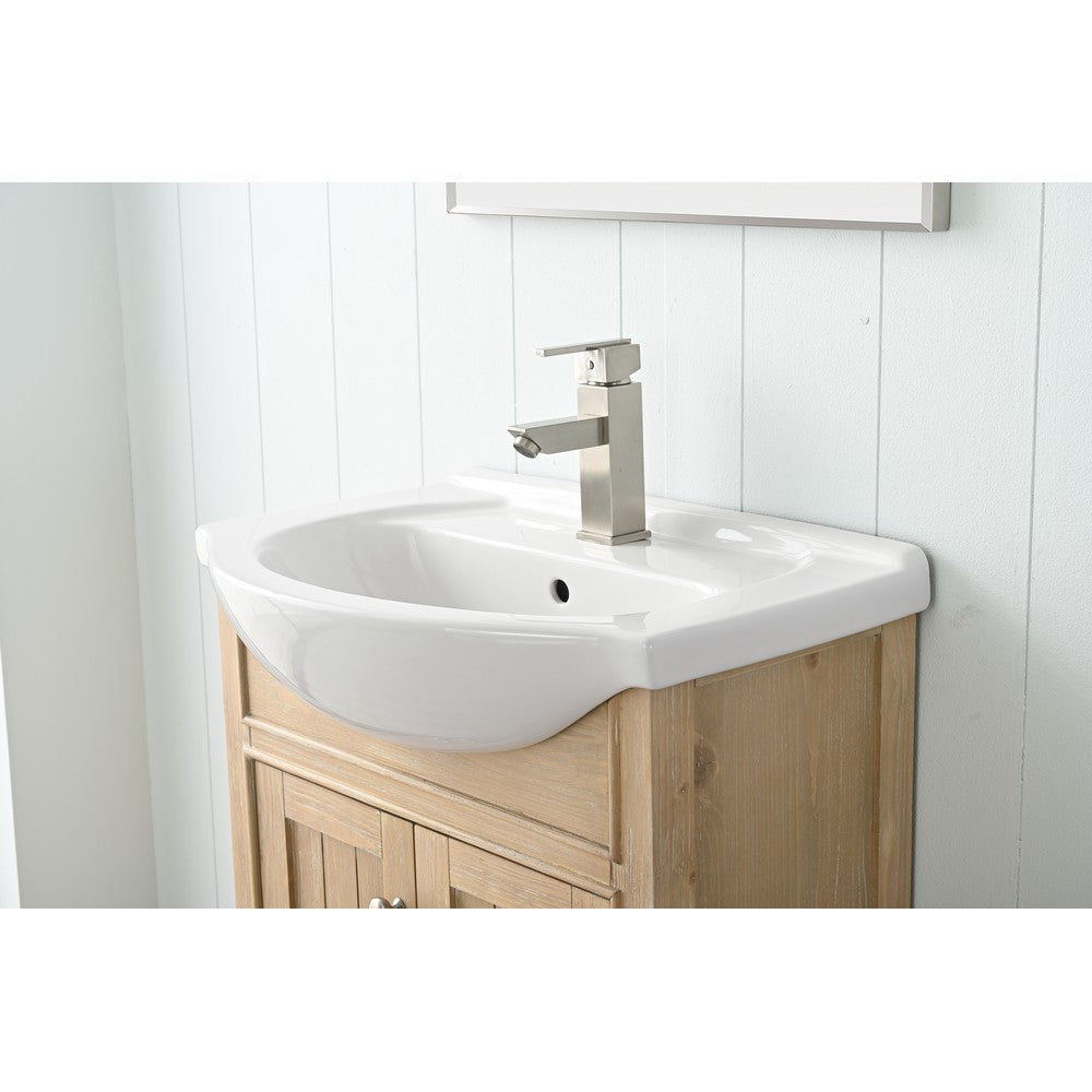 Design Element S05-24-WT Marian 24 Inch Freestanding Single Sink Bathroom Vanity