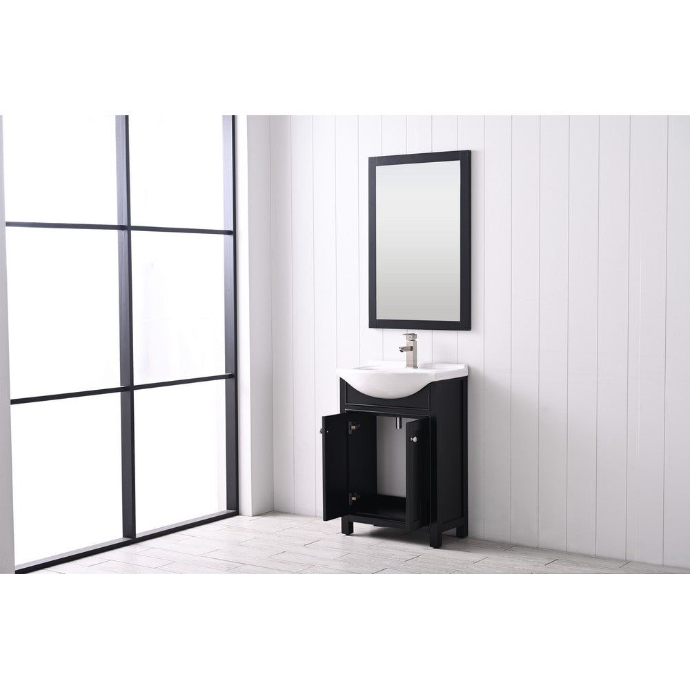 Design Element S05-24-WT Marian 24 Inch Freestanding Single Sink Bathroom Vanity