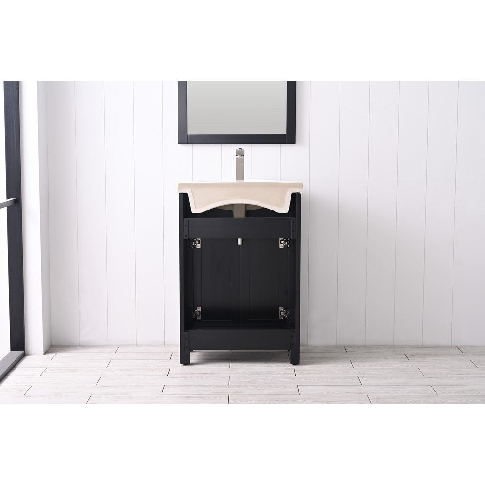 Design Element S05-24-WT Marian 24 Inch Freestanding Single Sink Bathroom Vanity