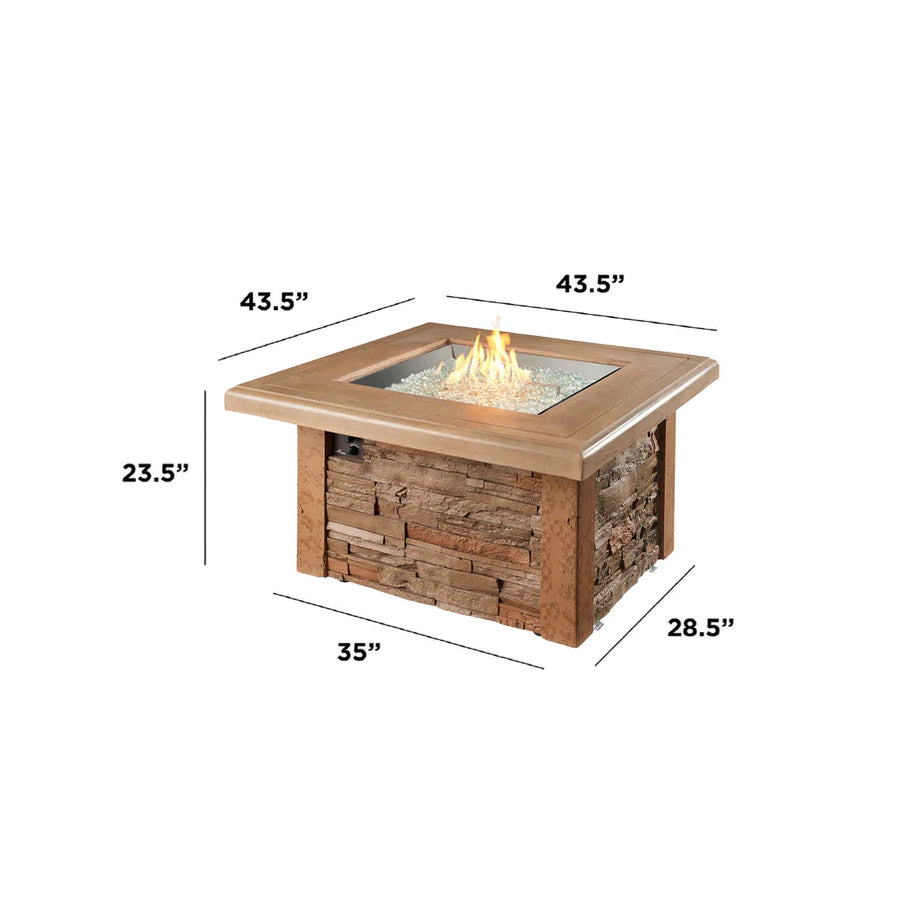 Outdoor Greatroom Sierra 43-Inch Square Gas Fire Pit Table SIERRA-2424-M-K