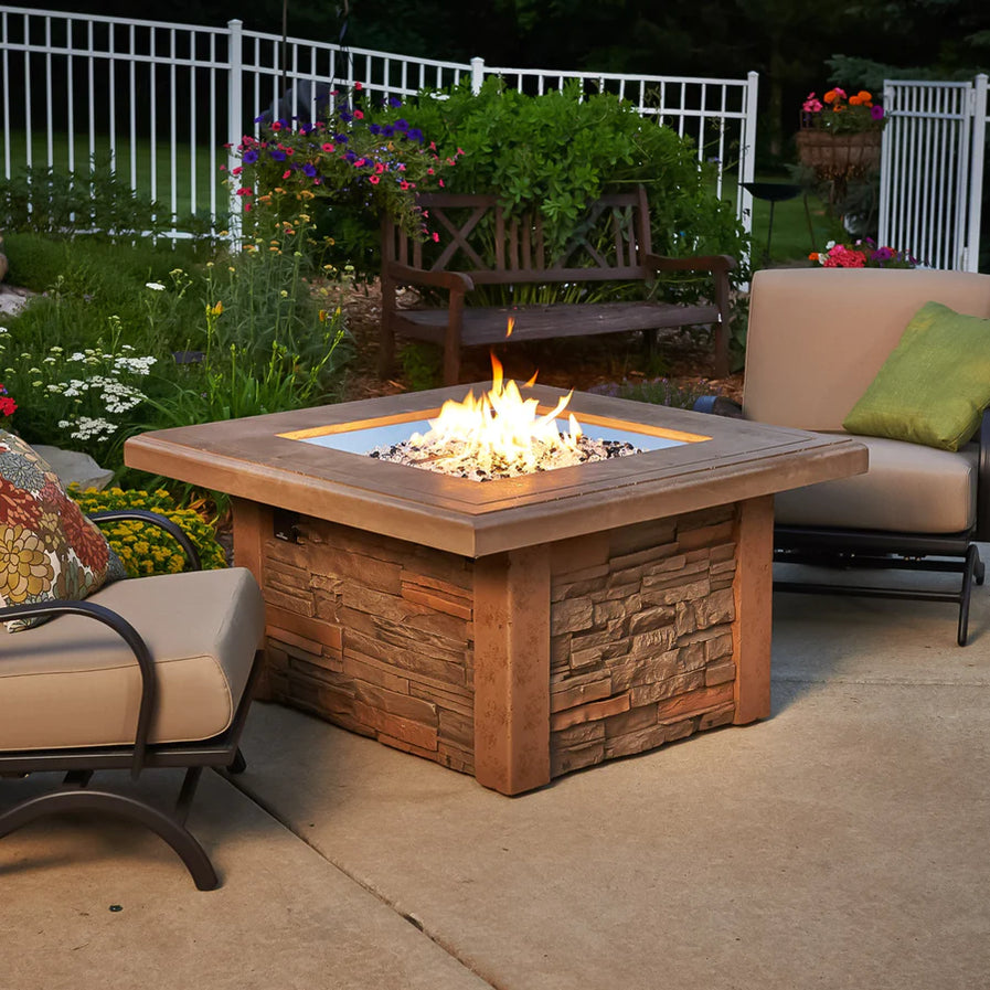 Outdoor Greatroom Sierra 43-Inch Square Gas Fire Pit Table SIERRA-2424-M-K