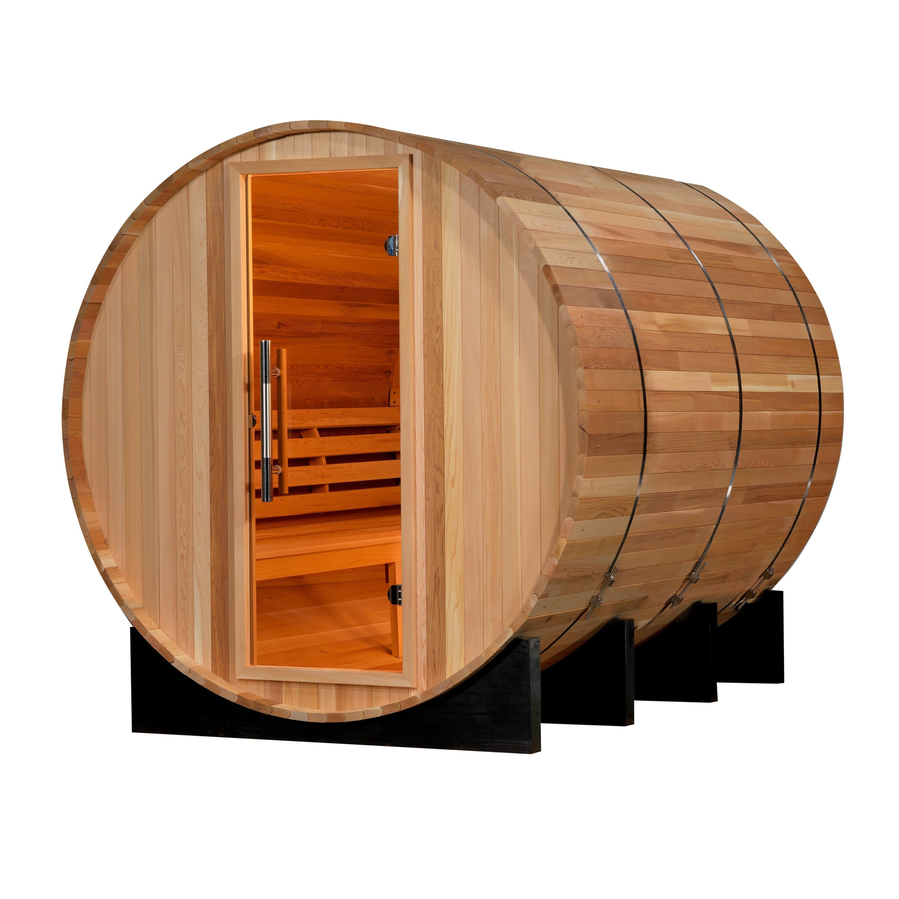 Golden Designs "Marstrand" 6 Person Barrel Traditional Steam Sauna - Canadian Red Cedar GDI-SJ-2006-CED