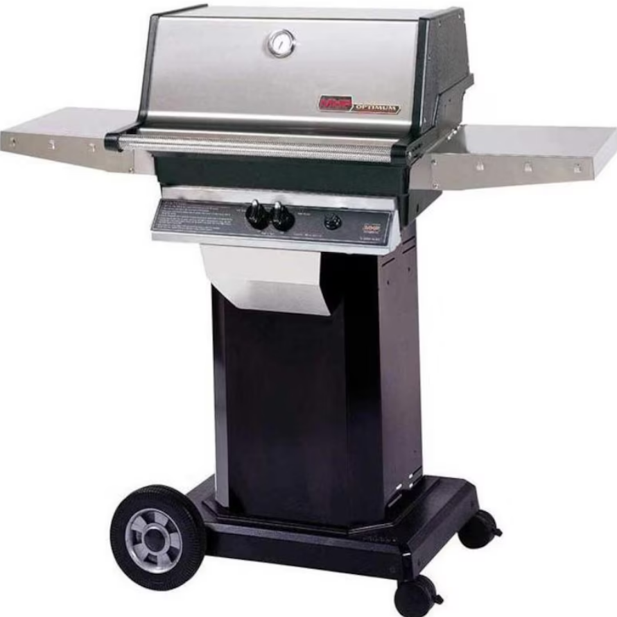 MHP TJK2 Natural Gas Grill With SearMagic Grids On In-Ground Post