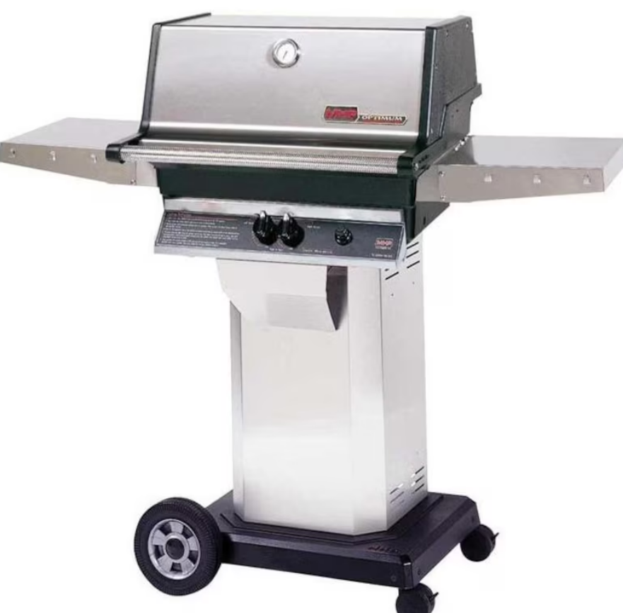 MHP TJK2 Natural Gas Grill With SearMagic Grids On In-Ground Post