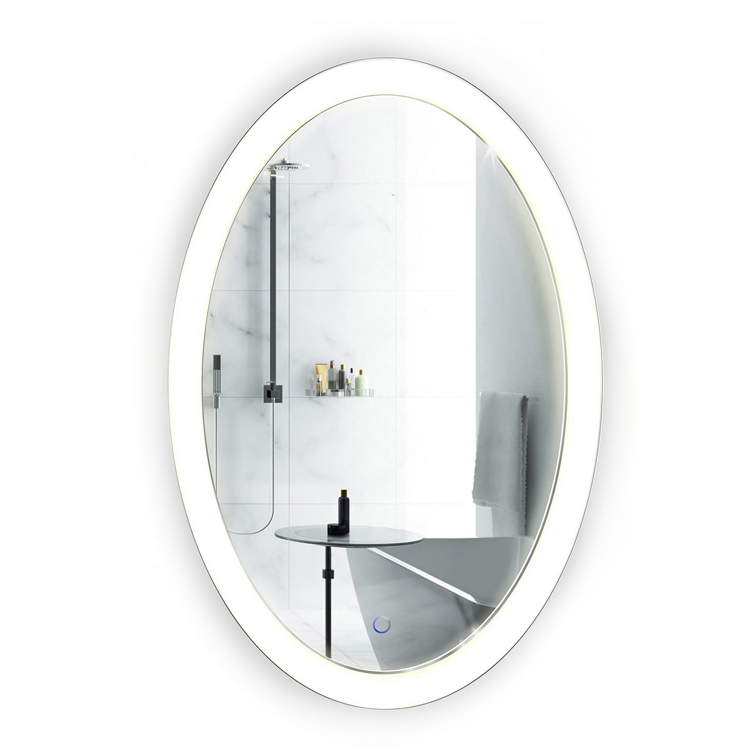 Krugg Sol Oval 20″ x 30″ LED Bathroom Mirror w/ Dimmer & Defogger | Oval Back-lit Vanity Mirror