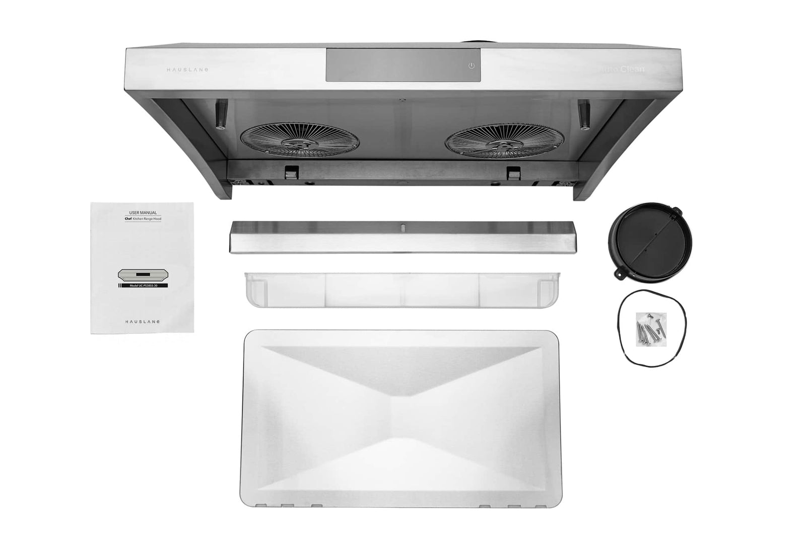 Hauslane 30-Inch Under Cabinet Self-Clean Touch Control Range Hood in Stainless Steel UC-PS38SS-30