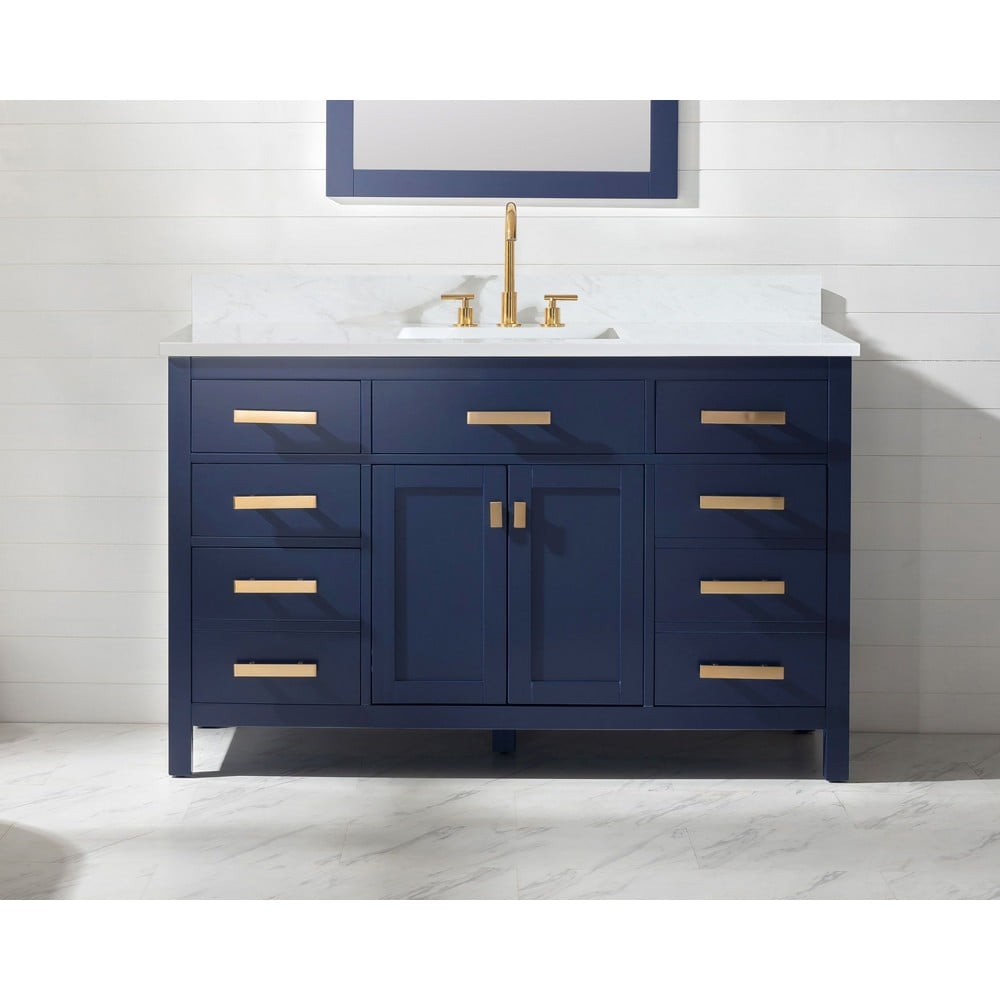 Design Element V01-54-WT Valentino 54 Inch Freestanding Single Sink Bathroom Vanity