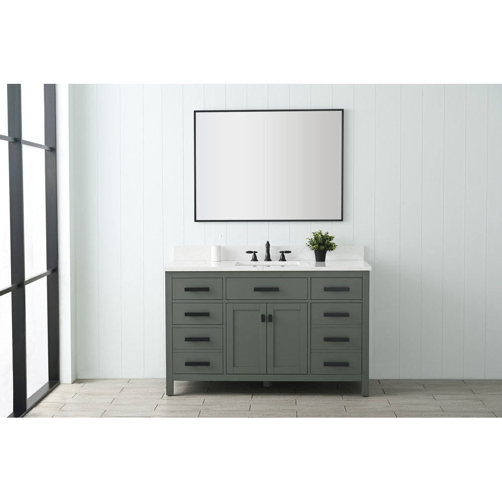 Design Element V01-54-WT Valentino 54 Inch Freestanding Single Sink Bathroom Vanity