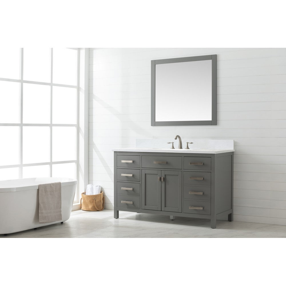 Design Element V01-54-WT Valentino 54 Inch Freestanding Single Sink Bathroom Vanity