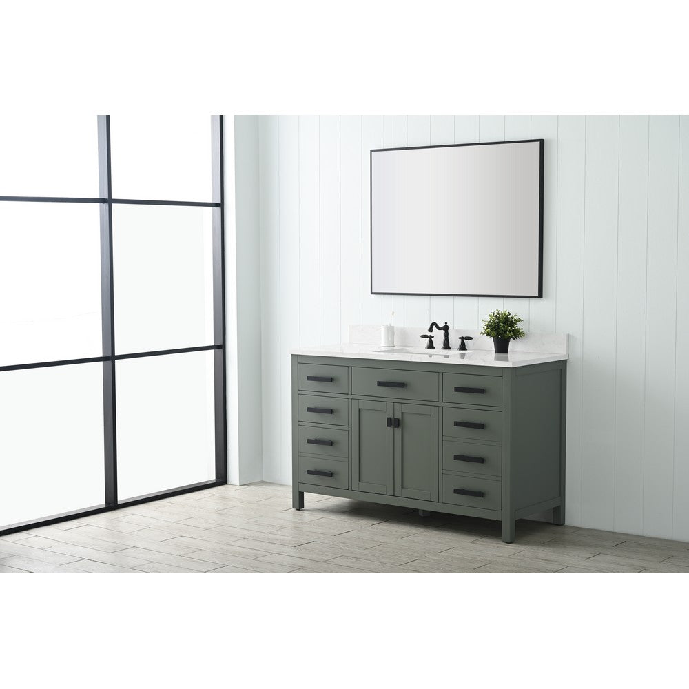 Design Element V01-54-WT Valentino 54 Inch Freestanding Single Sink Bathroom Vanity