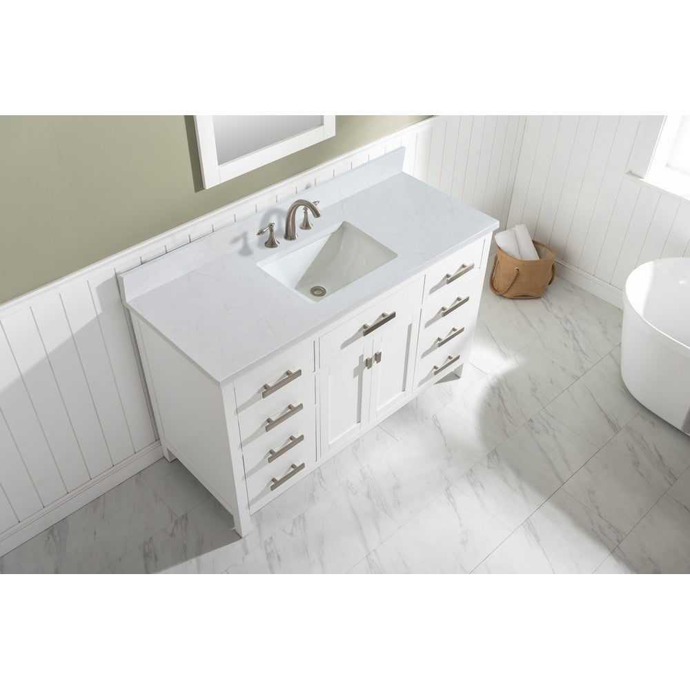 Design Element V01-54-WT Valentino 54 Inch Freestanding Single Sink Bathroom Vanity