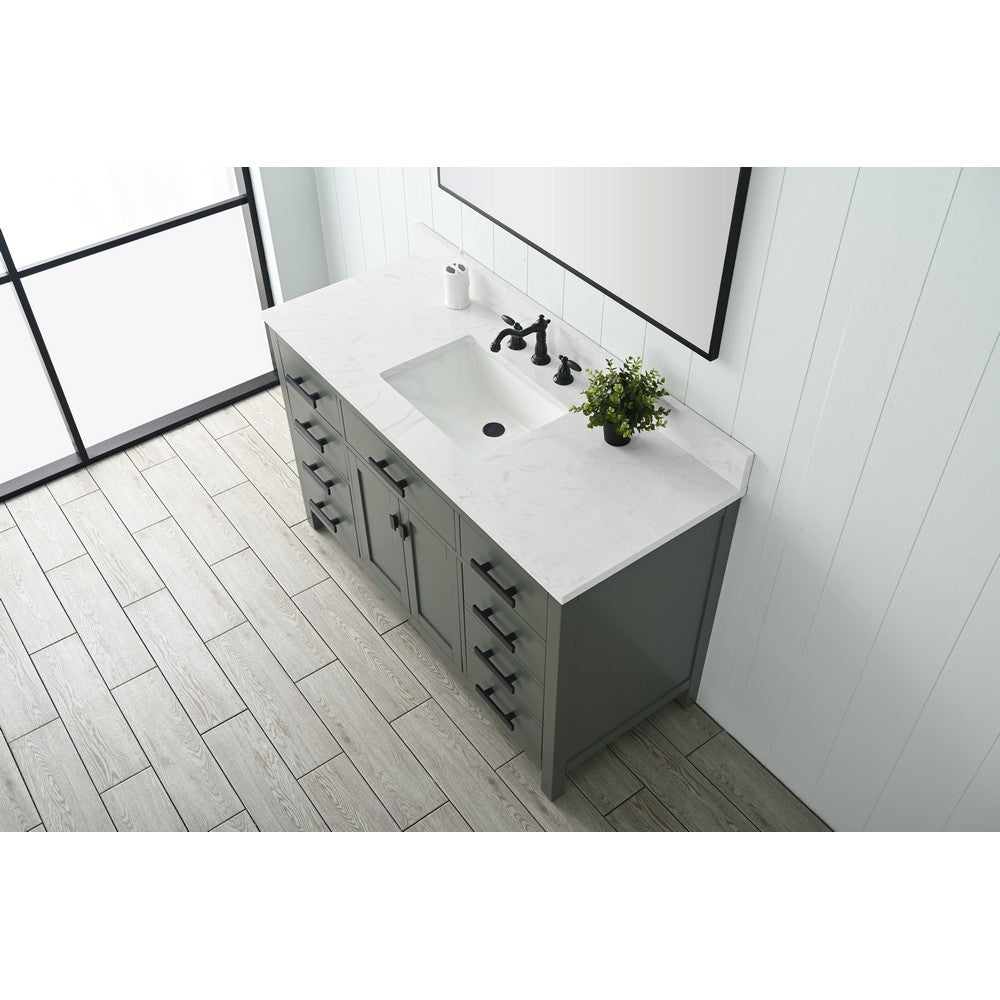 Design Element V01-54-WT Valentino 54 Inch Freestanding Single Sink Bathroom Vanity