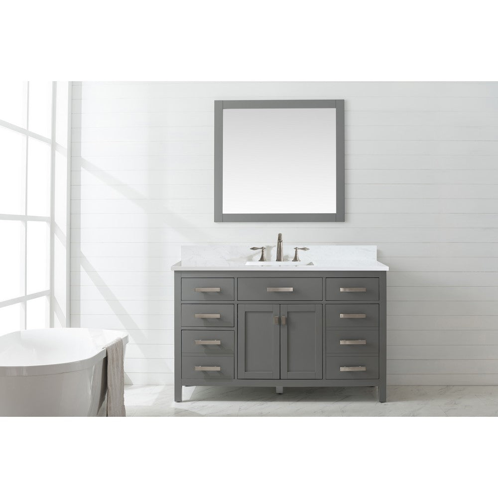 Design Element V01-54-WT Valentino 54 Inch Freestanding Single Sink Bathroom Vanity