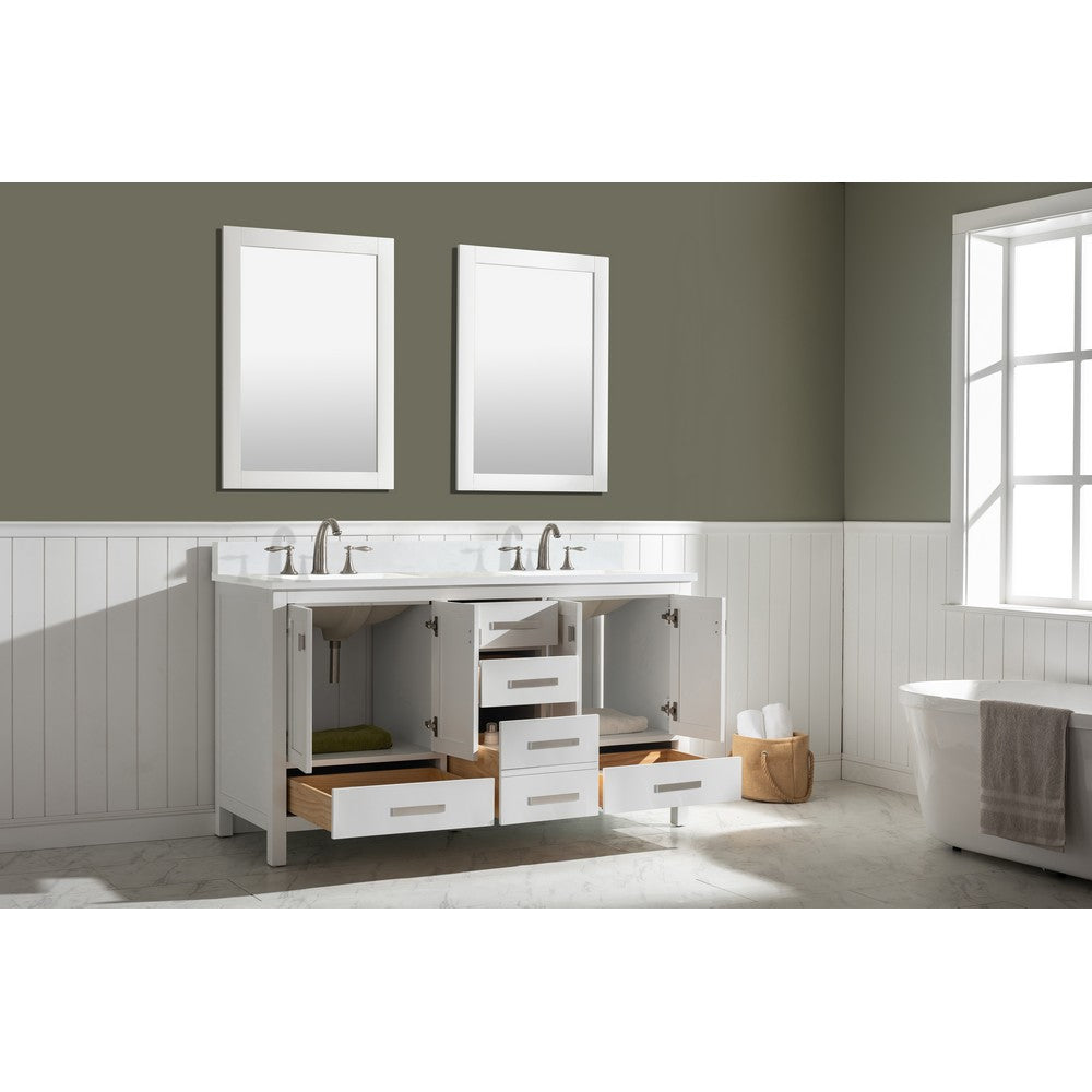 Design Element V01-60-WT Valentino 60 Inch Double Vanity