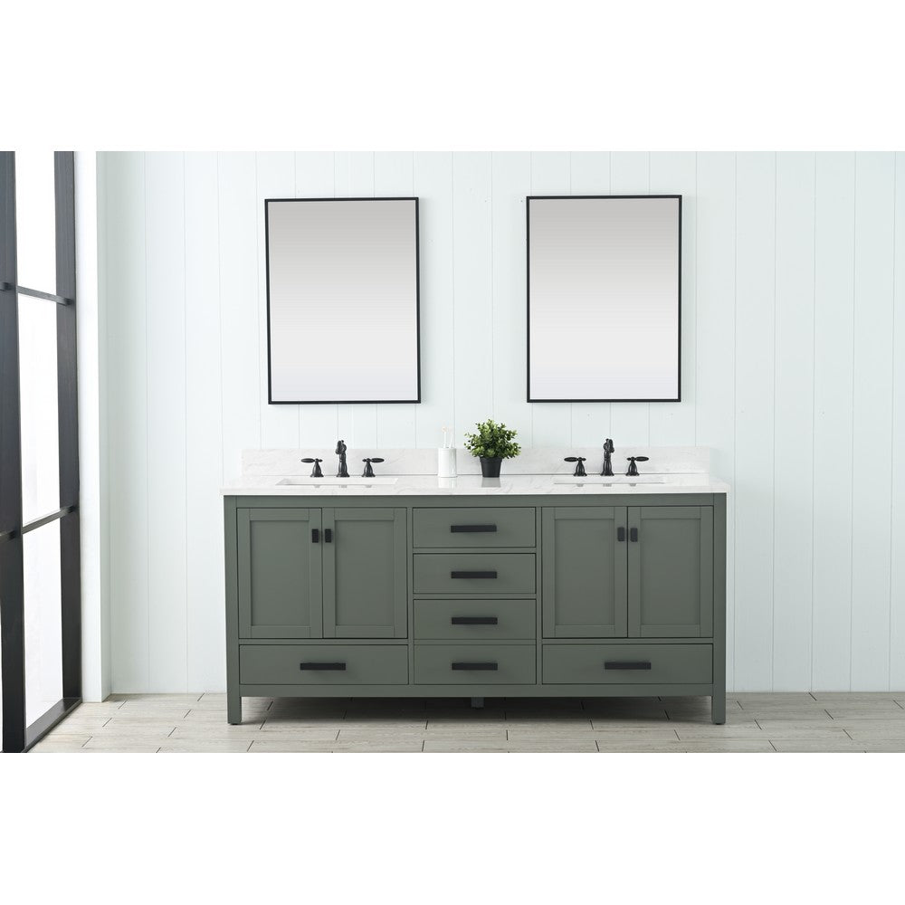 Design Element V01-72-WT Valentino 72 Inch Freestanding Double Sink Bathroom Vanity