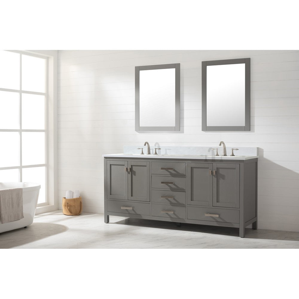 Design Element V01-72-WT Valentino 72 Inch Freestanding Double Sink Bathroom Vanity