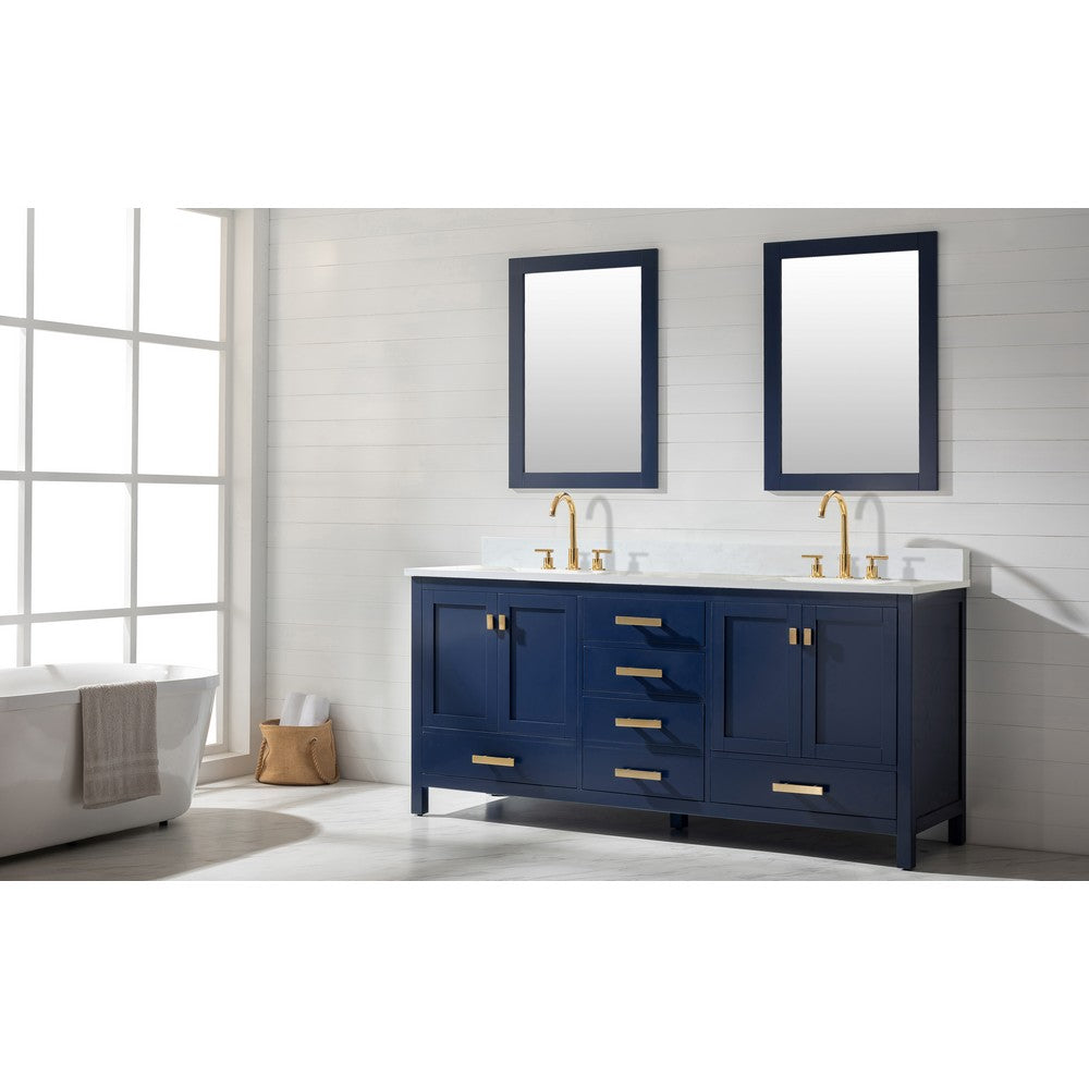 Design Element V01-72-WT Valentino 72 Inch Freestanding Double Sink Bathroom Vanity