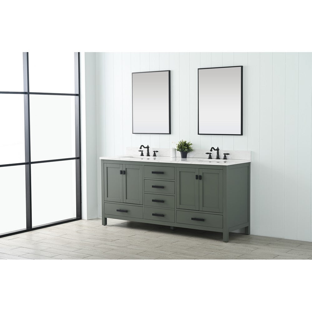 Design Element V01-72-WT Valentino 72 Inch Freestanding Double Sink Bathroom Vanity