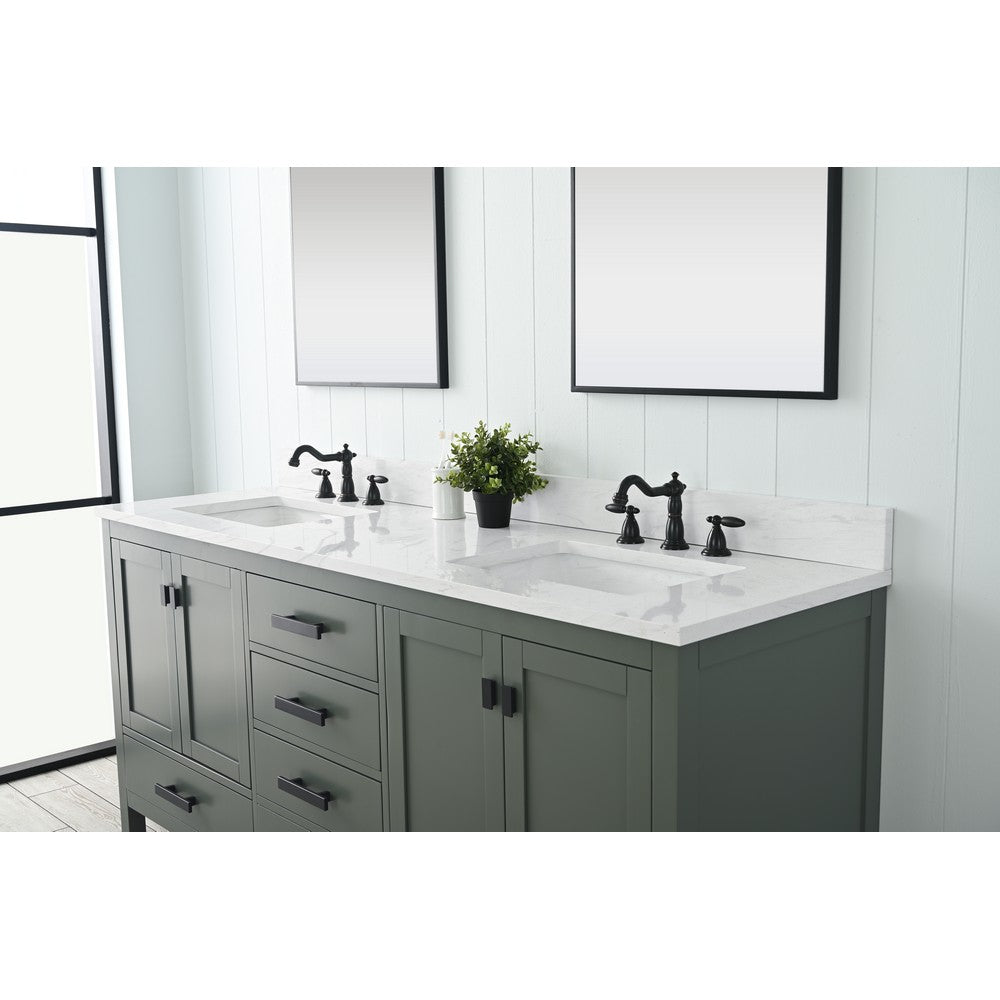 Design Element V01-72-WT Valentino 72 Inch Freestanding Double Sink Bathroom Vanity