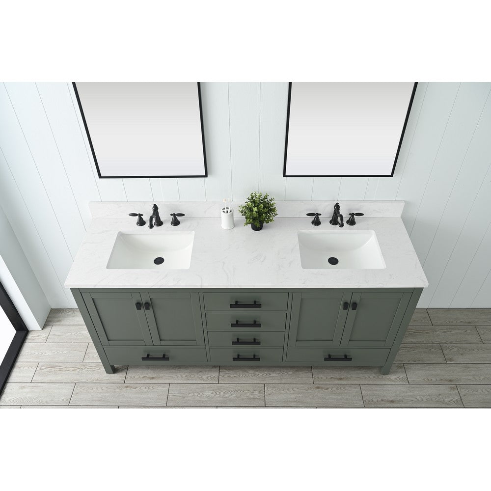 Design Element V01-72-WT Valentino 72 Inch Freestanding Double Sink Bathroom Vanity