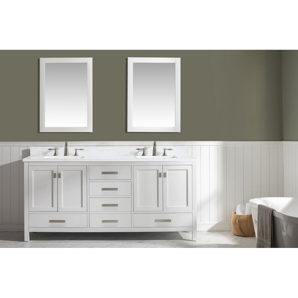 Design Element V01-72-WT Valentino 72 Inch Freestanding Double Sink Bathroom Vanity