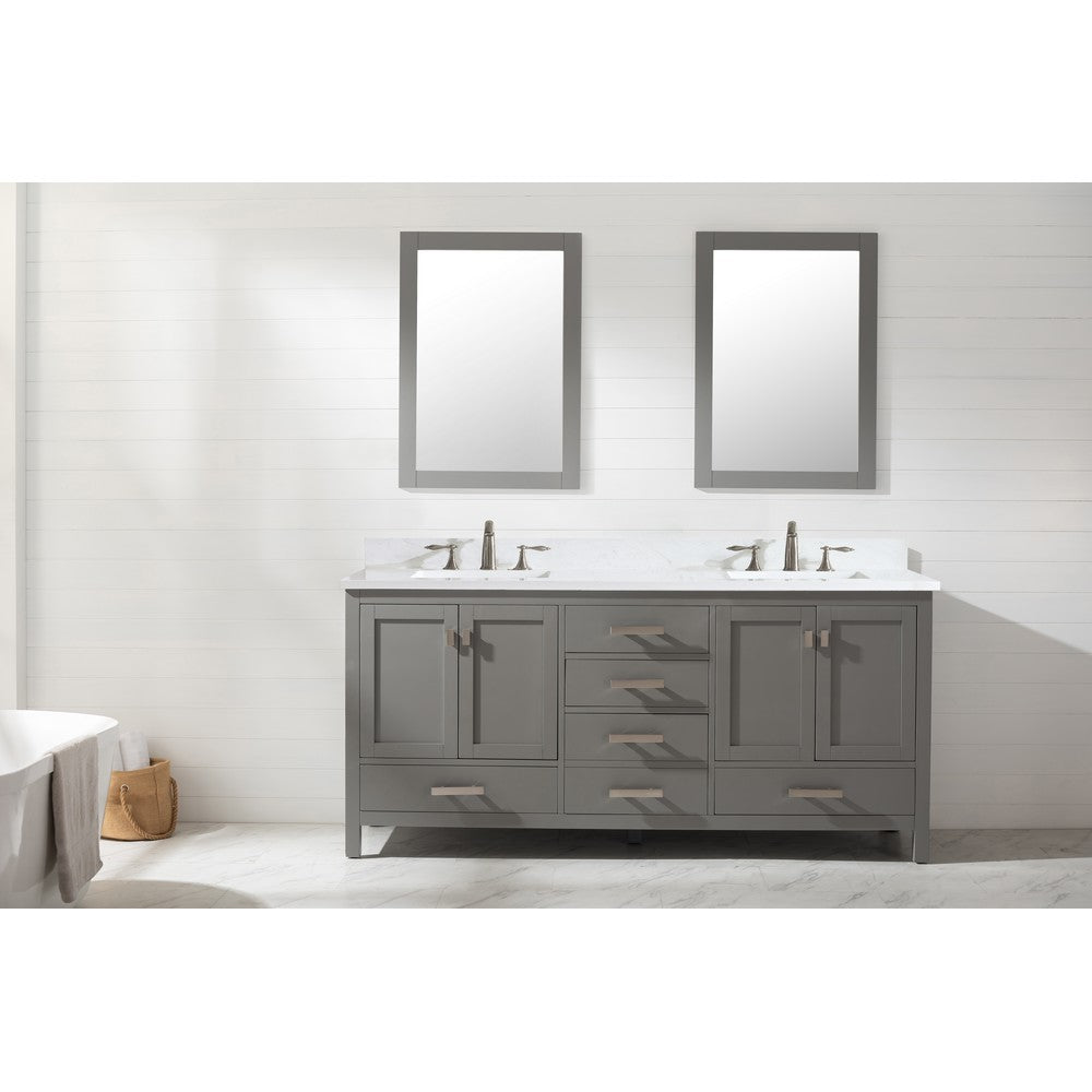 Design Element V01-72-WT Valentino 72 Inch Freestanding Double Sink Bathroom Vanity