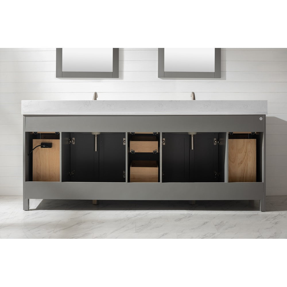 Design Element V01-84-GY Valentino 84 Inch Double Sink Vanity