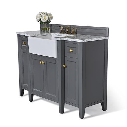 Ancerre Designs Adeline Single Vanity Set Italian Carrara White Marble Vanity Top