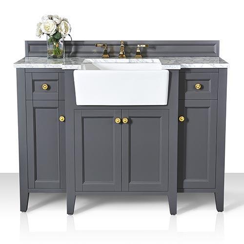 Ancerre Designs Adeline Single Vanity Set Italian Carrara White Marble Vanity Top