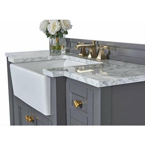 Ancerre Designs Adeline Single Vanity Set Italian Carrara White Marble Vanity Top