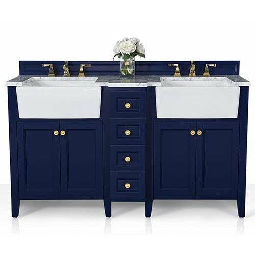 Ancerre Designs Adeline Double Vanity Set Italian Carrara White Marble Vanity Top