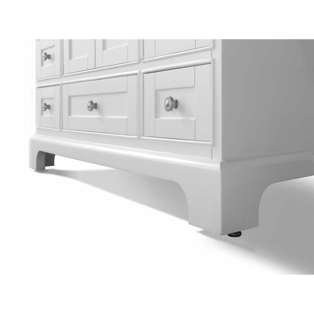 Ancerre Designs Audrey 48" Single Bath Vanity Set Italian Carrara White Marble Vanity Top